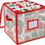 Caja almacenamiento adornos Navidad con divisores 3" rojo