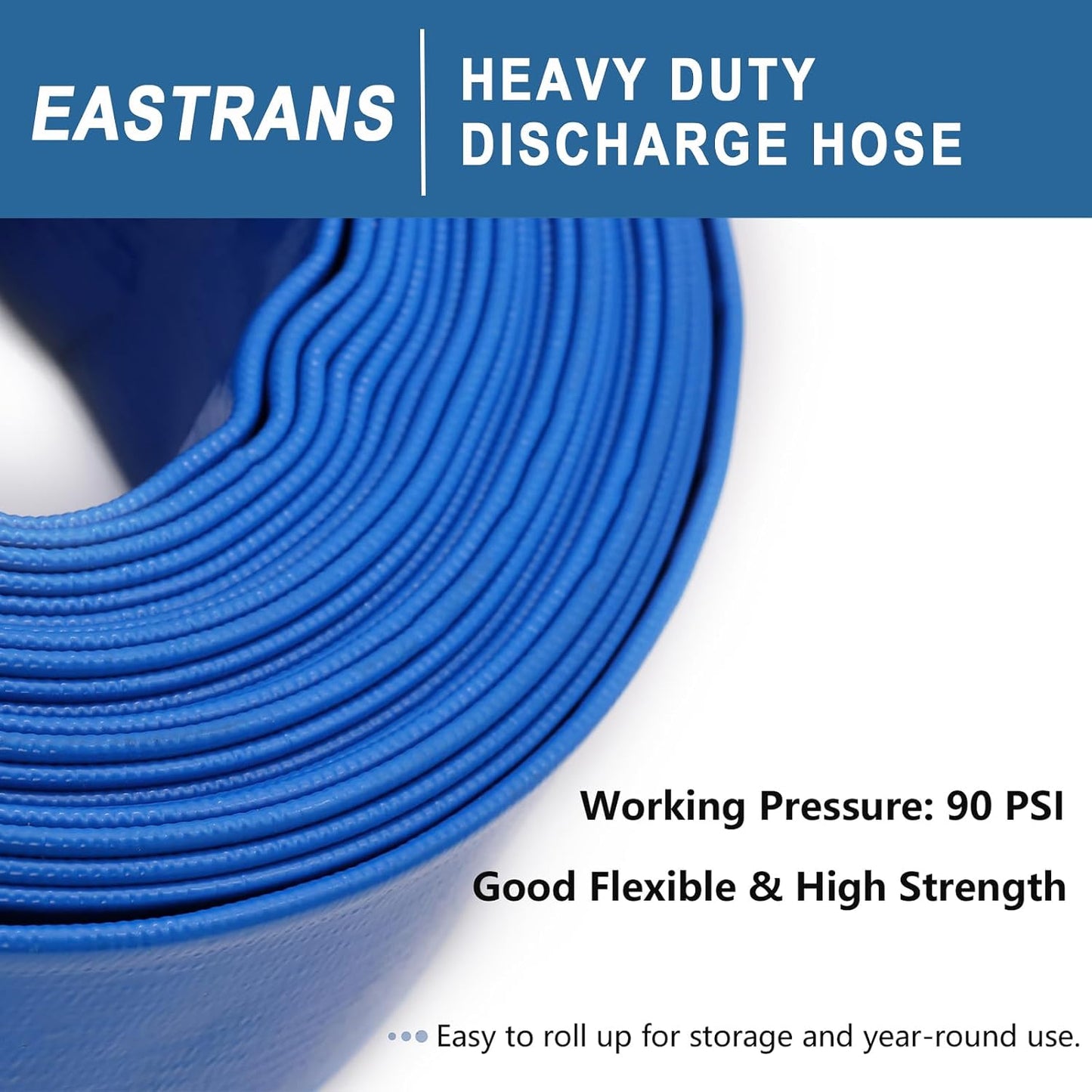 Manguera descarga azul 2" x50ft accesorios Caml C E A