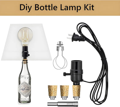 Kit lámpara botella vino broca vidrio 0.354pulg e26 8ft