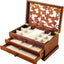 Caja de madera para joyas 3 capas organizadora