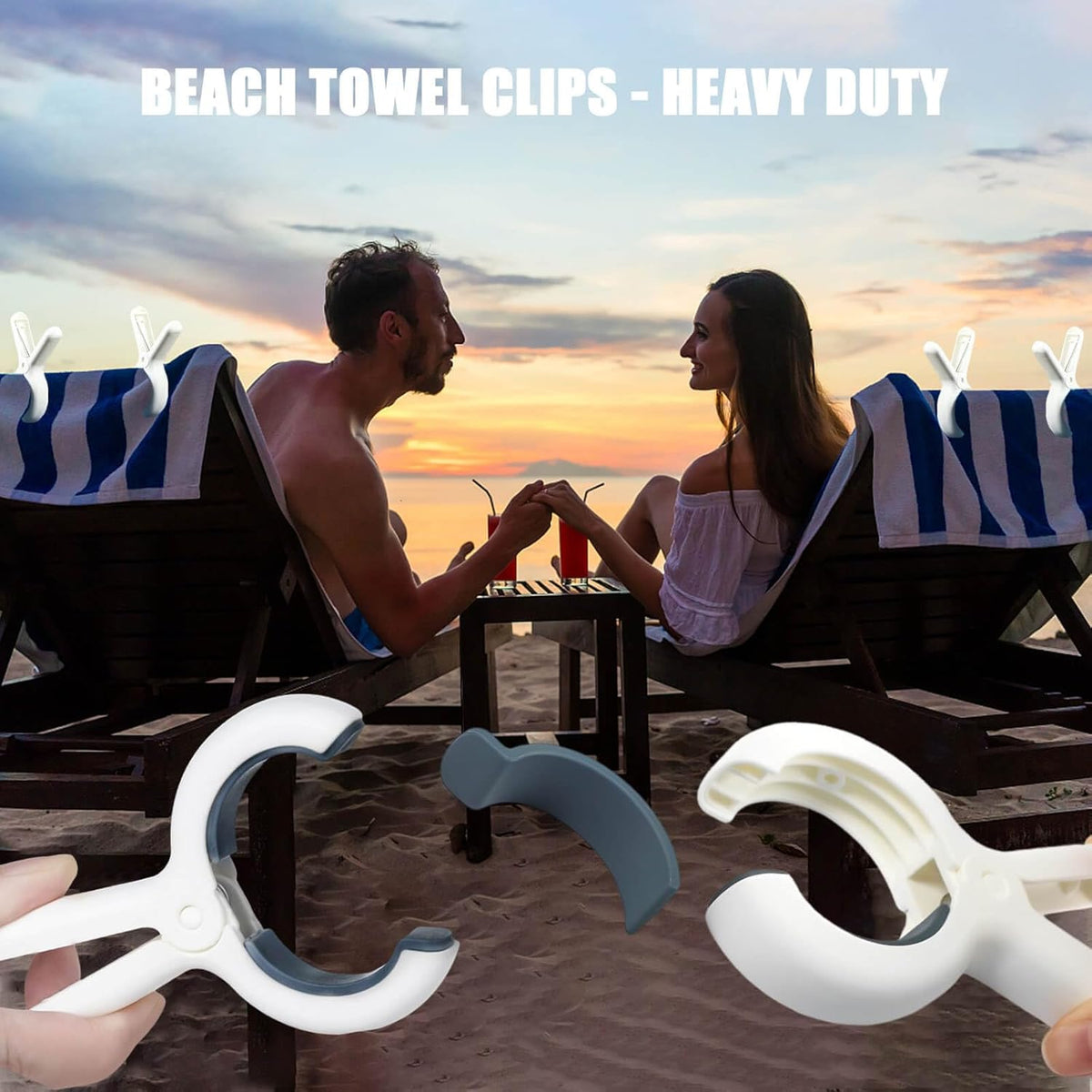 Clips toalla playa resistentes al viento para tumbonas y sillas