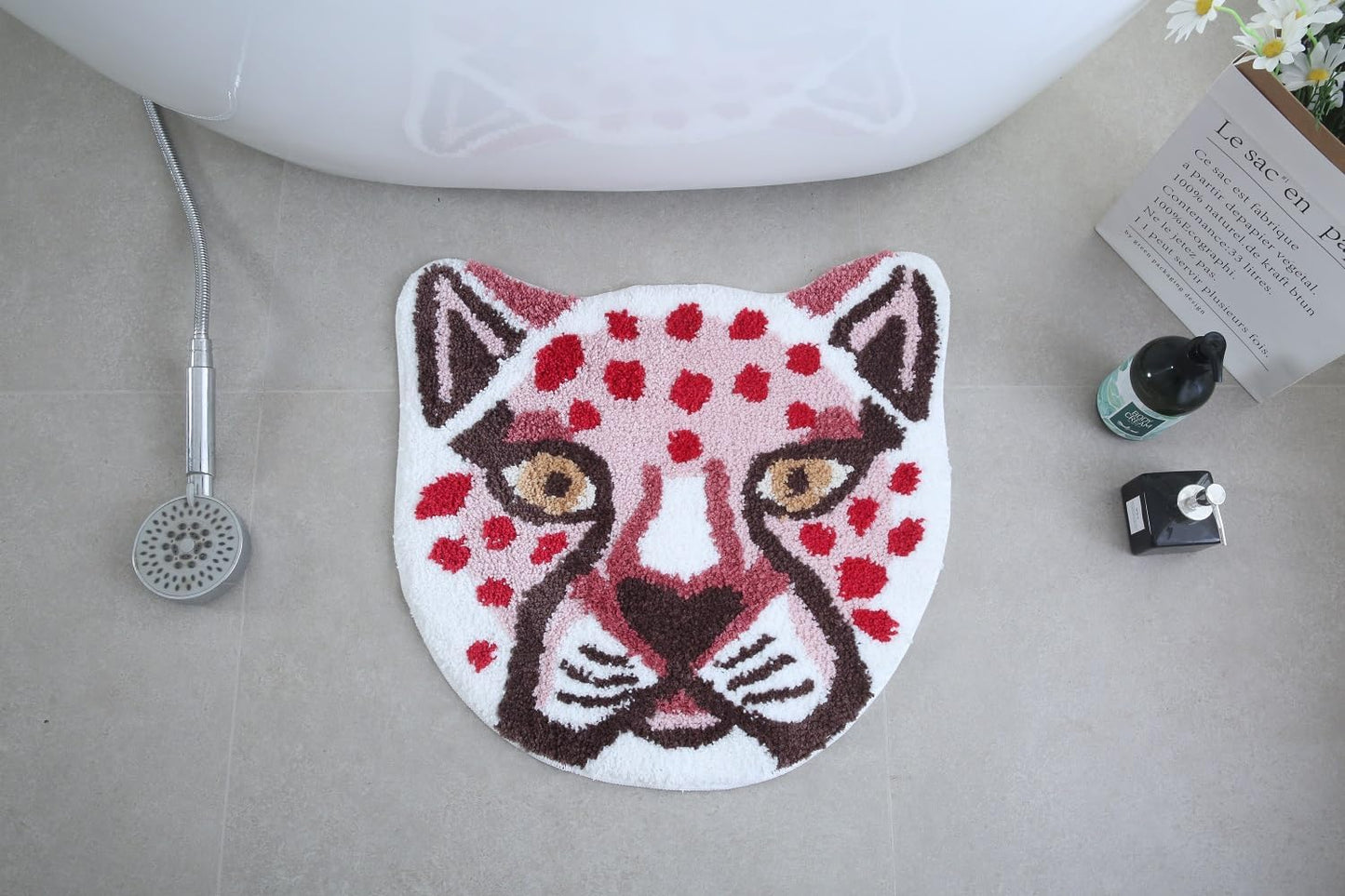 Alfombra pequeña con diseño de tigre para baño y dormitorio