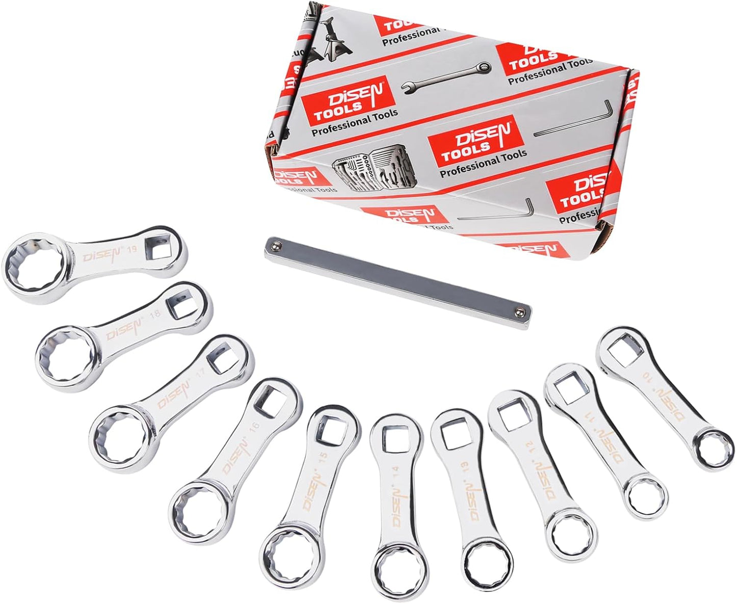 Set 10 Pzas Adaptadores Llave 10-19mm Acero Vanadio