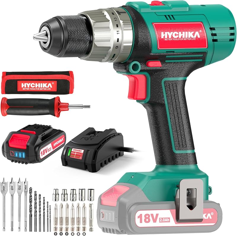 Taladro inalámbrico 18V 400"-lbs mango auxiliar batería 2Ah