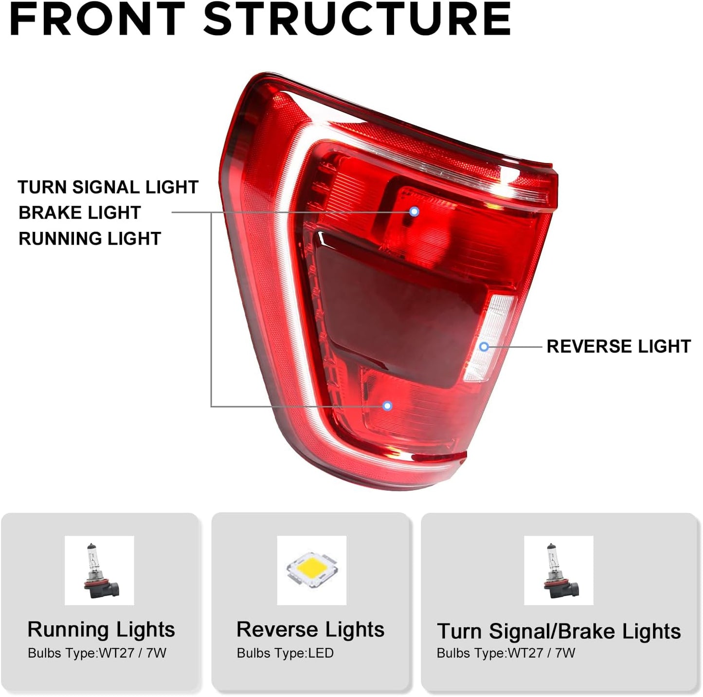Luz trasera halógena Ford F150 XLT 21-23 izq