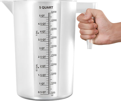 Taza medidora 169.1oz 1gal con marcas para aceite y fluidos