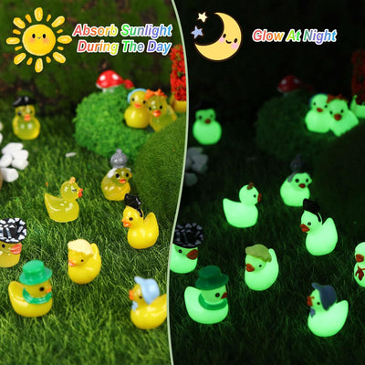 60 Pzas Patos Resina Multicolor Adorno Jardín