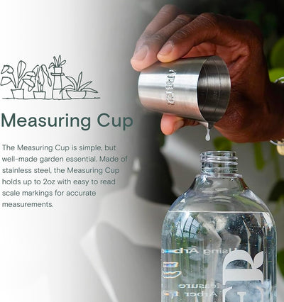 Vaso medidor acero inox 2oz con cuchara jardín
