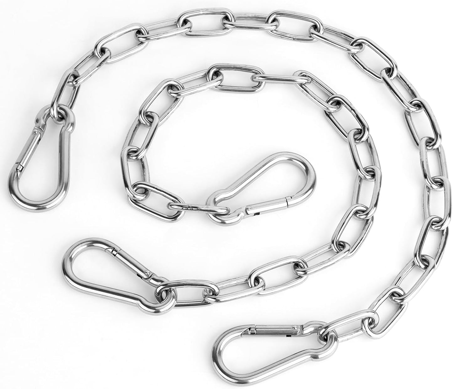 2 Cadenas Colgantes 25" 4 Mosquetones 550lb para Hamaca