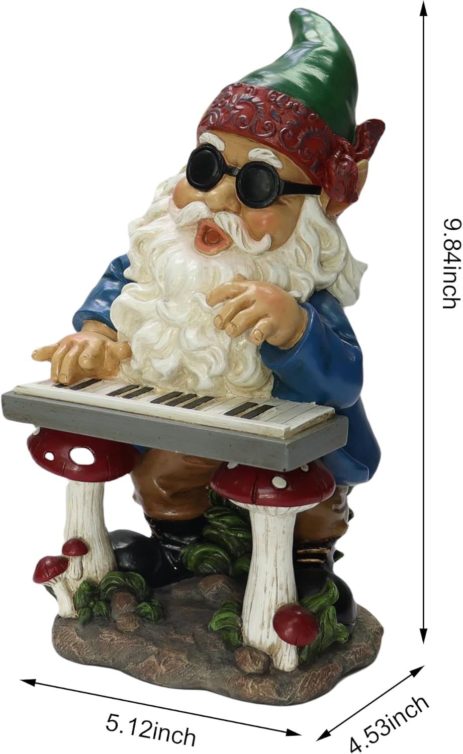 Estatua resina gnomo 10pulg decoración hogar jardín
