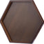 Bandejas y platos hexagonales de madera para servir comida