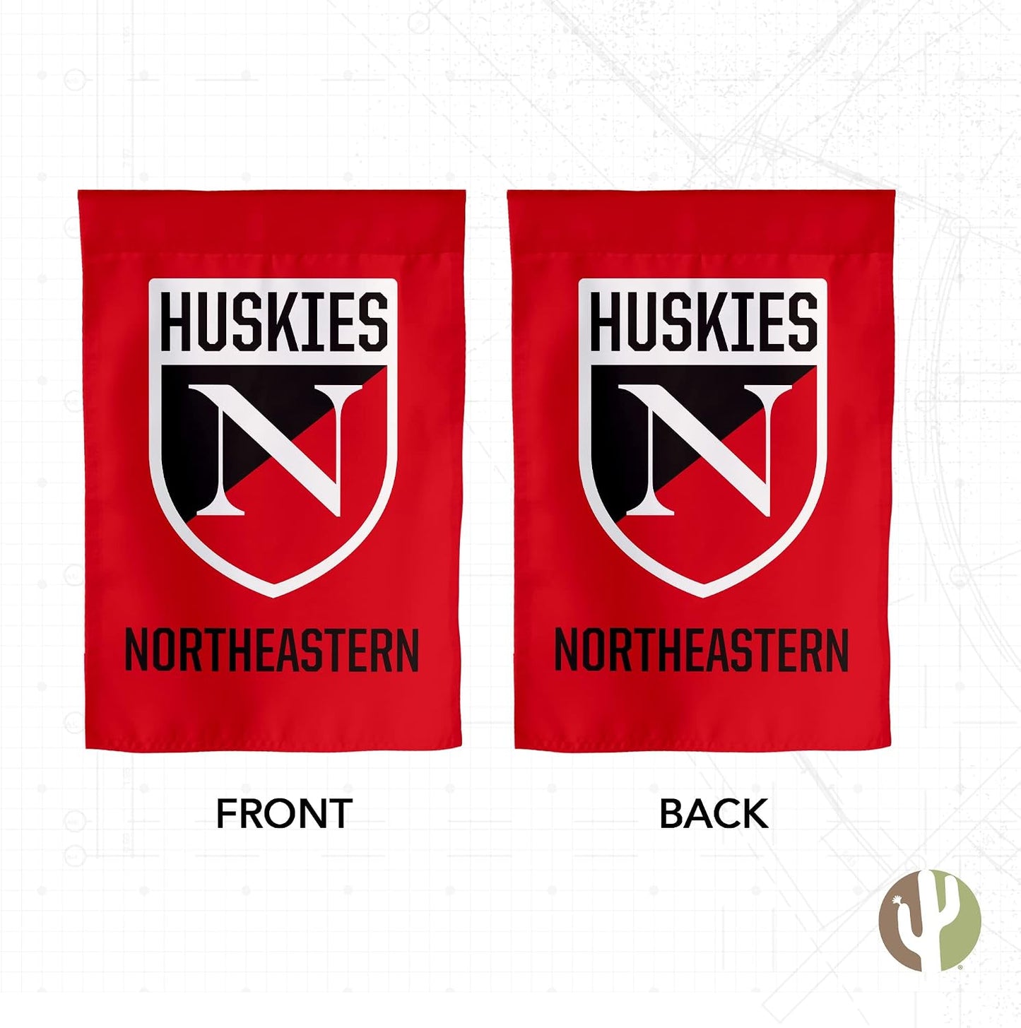 Bandera jardín Universidad Noreste Huskies 100% poliéster