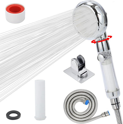 Cabezal ducha RV con filtro agua dura manguera interruptor