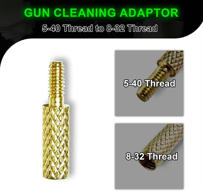 Adaptador latón rosca macho 8-32 para cepillo rifle .17/.22/.30