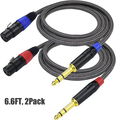 Cable micrófono TRS a XLR 1/4pulg chapado oro