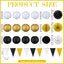 20 Linternas Papel Decoración Año Nuevo Negro Dorado