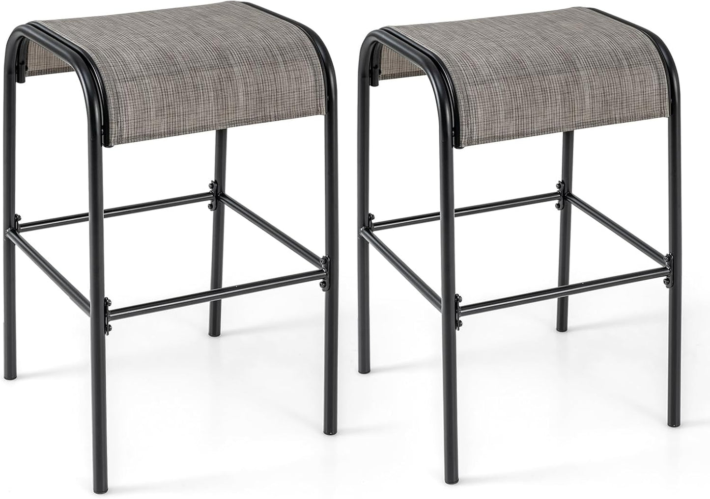 2 Taburetes Bar 30" Asiento Tela Marco Metal Resistente