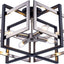 Lámpara techo industrial níquel cepillado 4 luces comedor