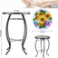 Mesa auxiliar redonda cristal 14" soporte plantas girasol