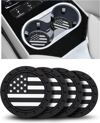 Portavasos auto 4uds bandera USA 2.75pulg antiderrap