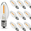 Pack 10 bombillas LED C7 E12 0.6W blanco cálido 2200K