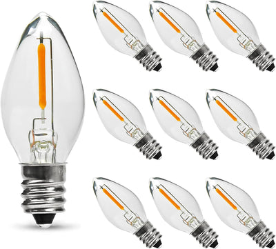 Pack 10 bombillas LED C7 E12 0.6W blanco cálido 2200K