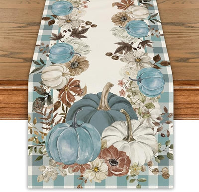 Camino mesa otoño cucurbita hojas arce decoración hogar