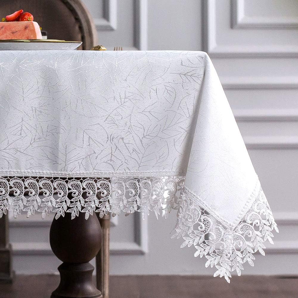 Mantel encaje flores antiguas 60x84pulg