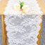 Corredor mesa encaje bordado 16x120pulg diseño floral blanco