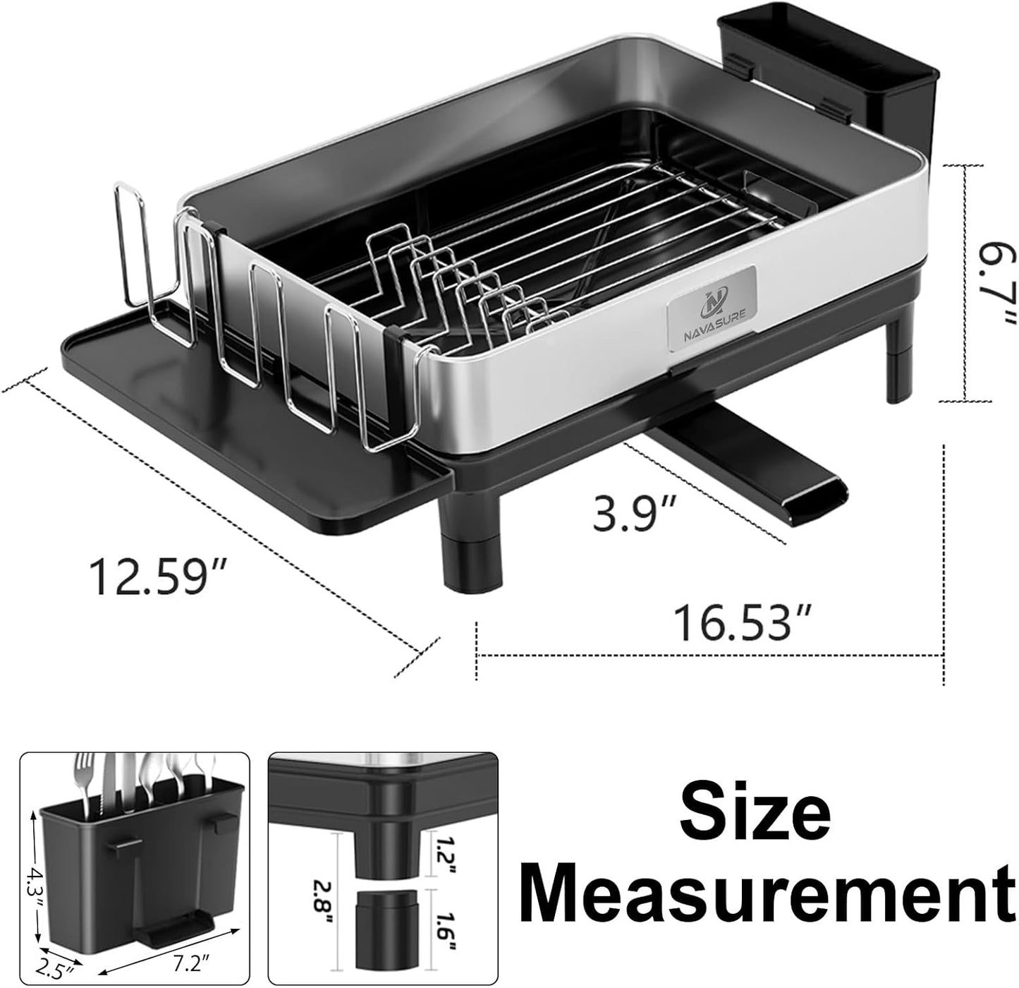 Escurridor platos acero inox encimera con soporte