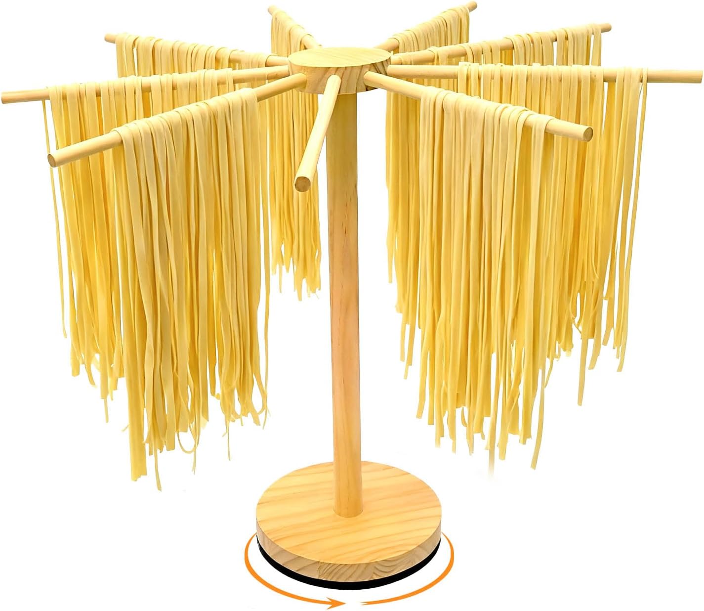 Estante secado pasta madera rotativo plegable 9 varillas