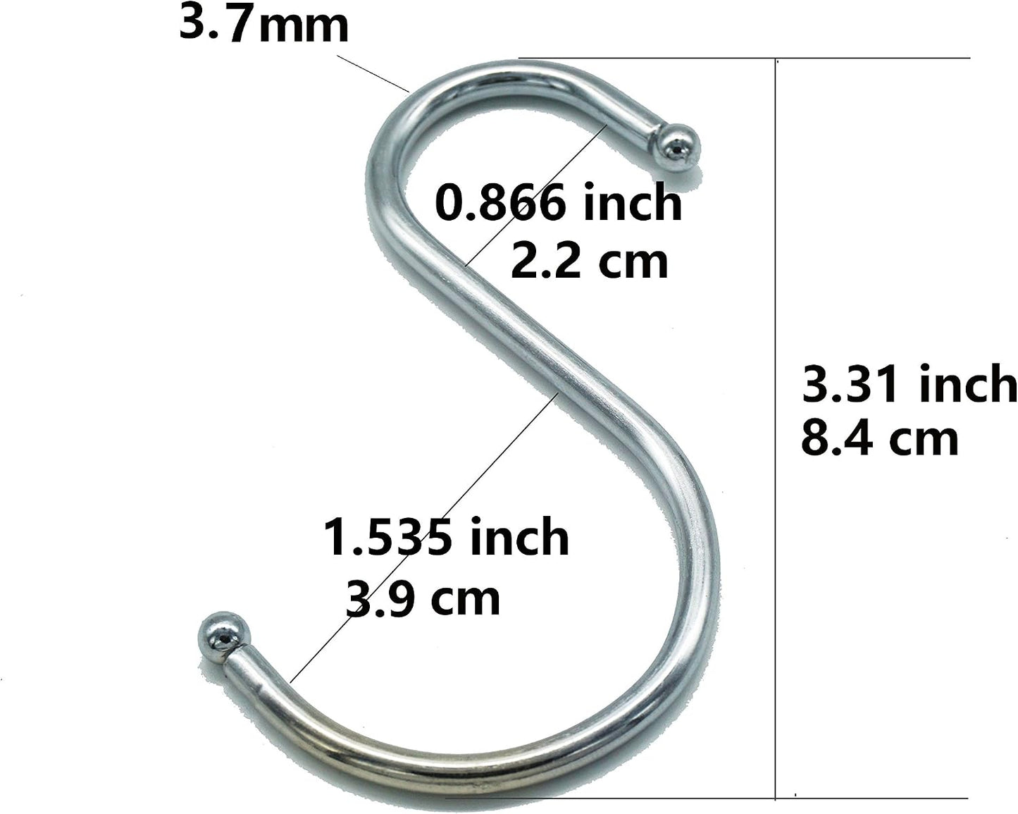 20 Ganchos Metal Forma S para Cocina Baño