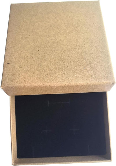 12 Cajas Regalo Algodón 3.5x3.5pulg para Joyas Marrón Claro