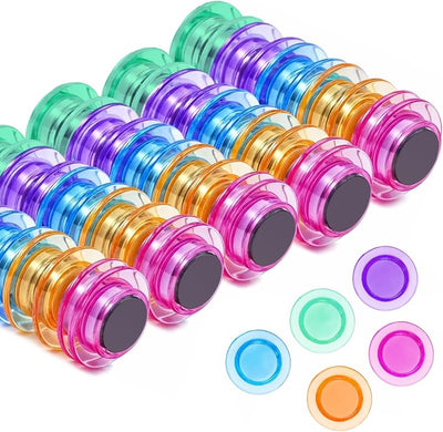 50 Imanes Redondos para Pizarra Nevera 5 Colores