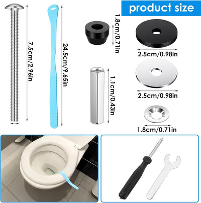 Kit 2 pernos inodoro acero inox con tuercas