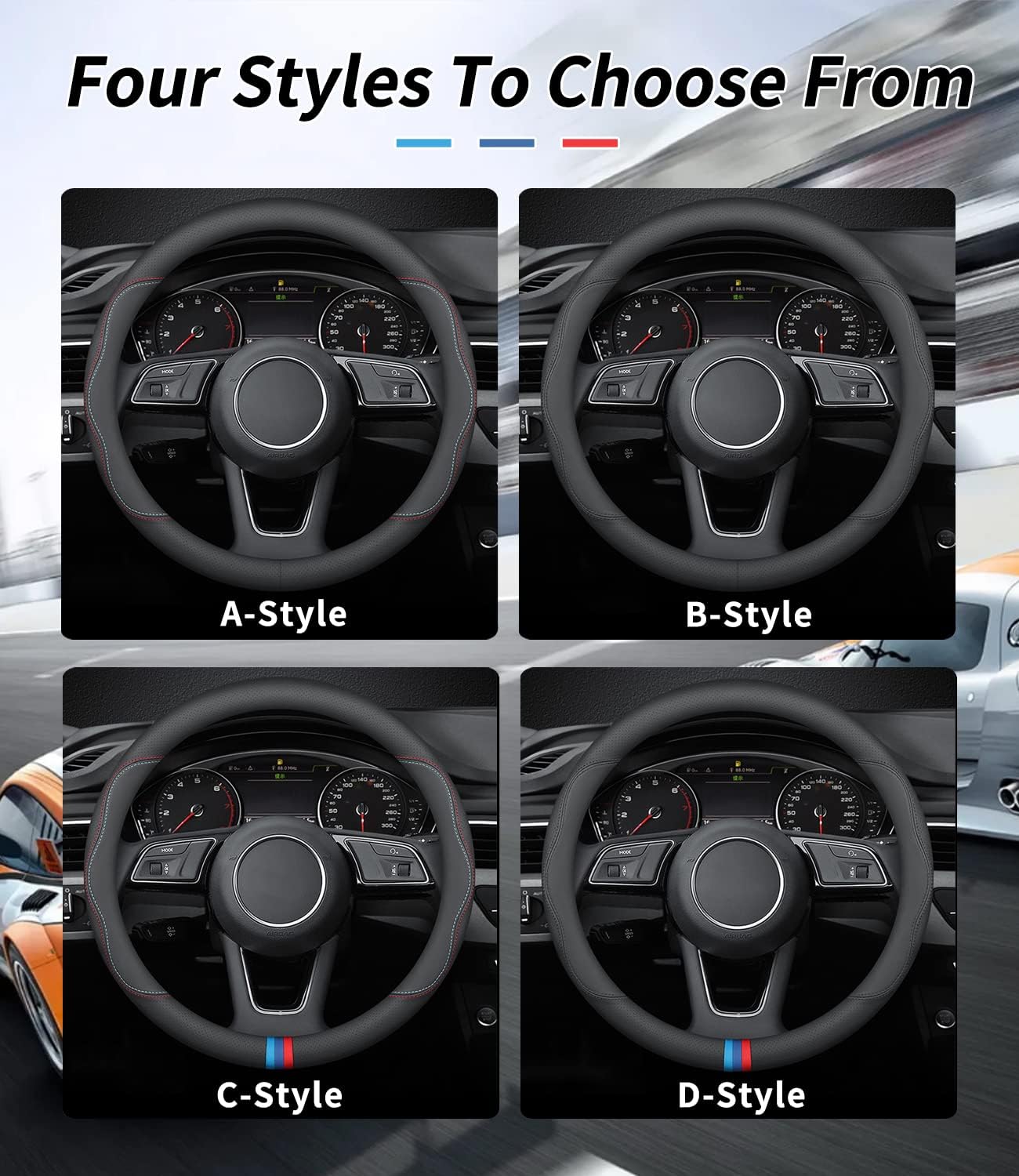 Funda cuero volante Honda estilo B antiderrap