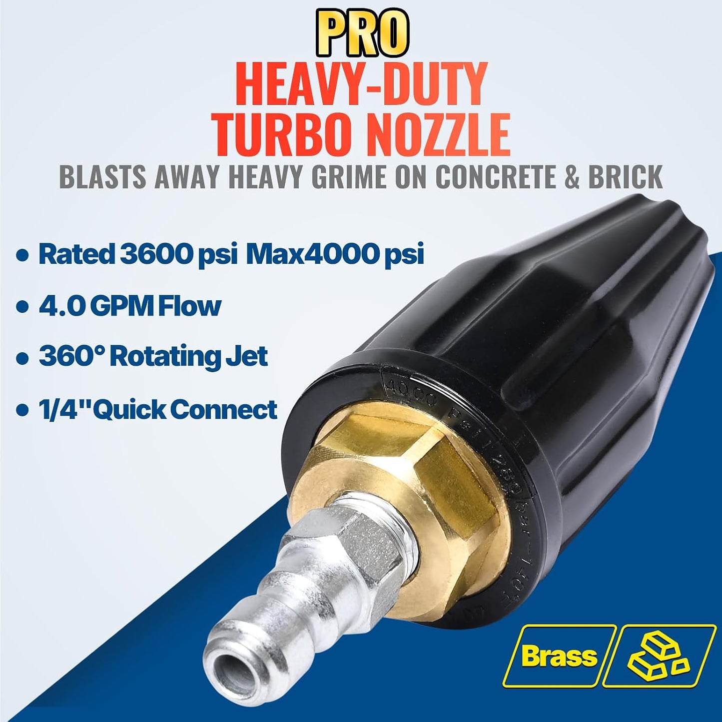 Punta lavadora presión turbo 4000-5000 PSI conector 1/4