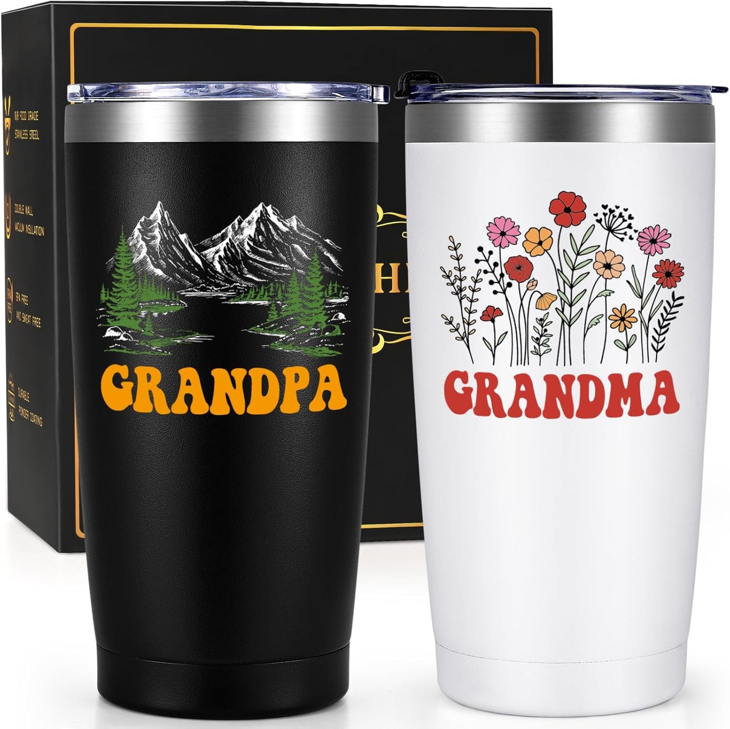 Set vasos aislados viaje 20oz regalo abuelos Navidad