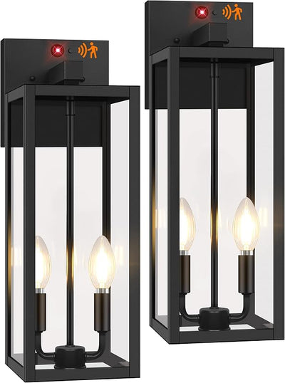 2 Luces pared exterior sensor movimiento 18pulg 3 modos