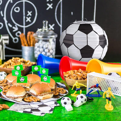 Farol papel balón fútbol 8pulg decoración portería pack 5