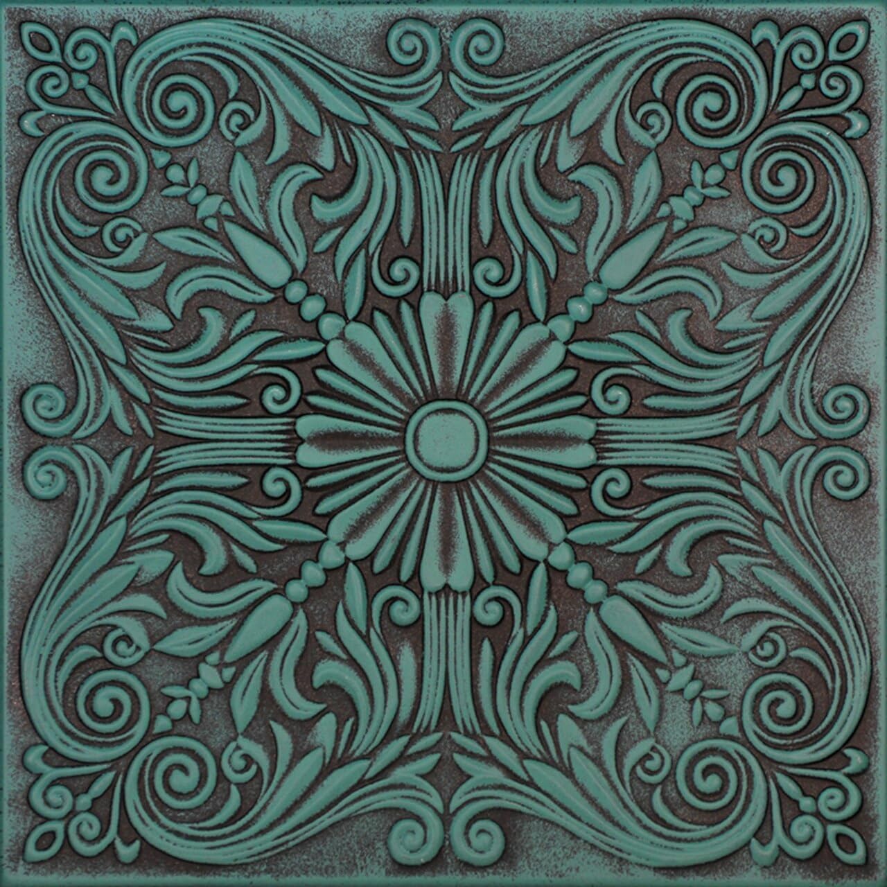 Azulejo techo espuma poliestireno adhesivo 96 verde antiguo