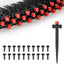 60 Emisores Riego Goteo 1/4" con Estaca y Tapones