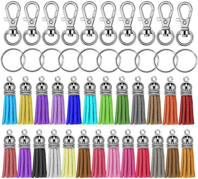 150 ganchos giratorios con llaveros y borlas para manualidades