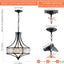 Candelabro Cristal Comedor 4 Luces Negro