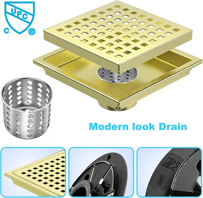 Drenaje ducha cuadrado 6pulg acero inox cromado