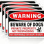4 Letreros Cuidado Perro 10x7pulg Reflectantes