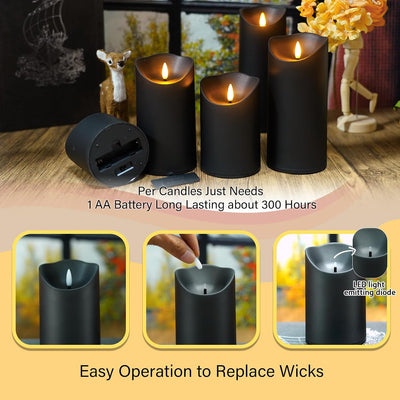 Velas LED sin llama con control remoto 9 pzas D3x3-7