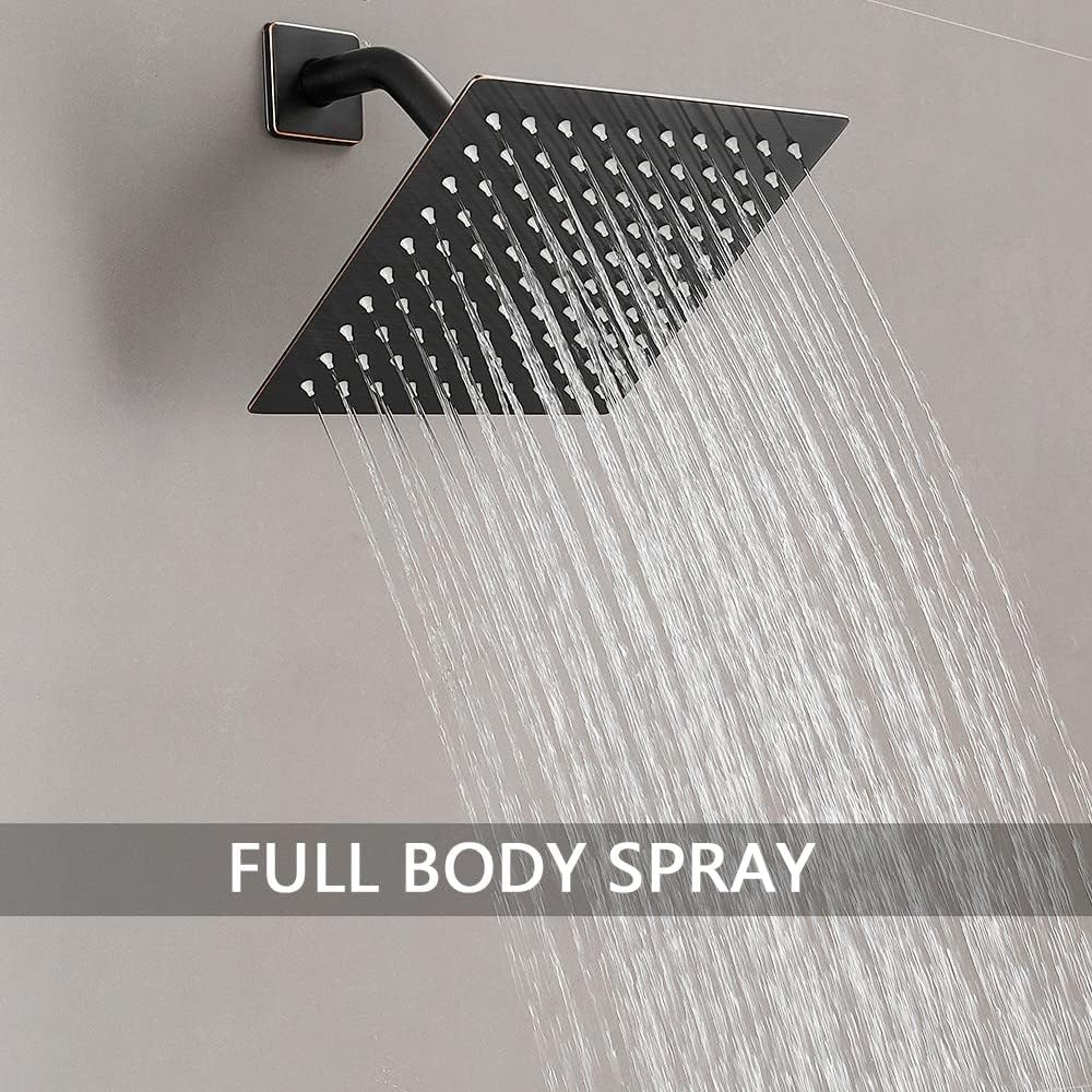 Set llave regadera bronce aceitado cabezal inox