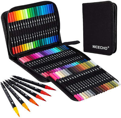 Juego 60 Marcadores Doble Pincel para Adultos Colorear