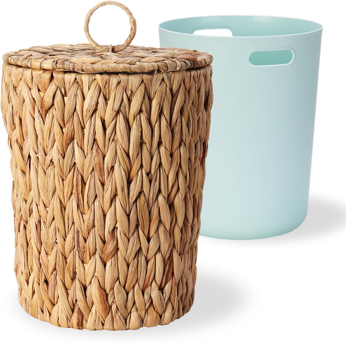 Cubo basura mimbre 2.6gal con tapa cubo extraíble
